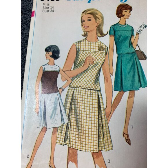 Simplicity Misses Two piece Dress Sewing Pattern sz 14 6495 - uncut - Picture 9 of 11